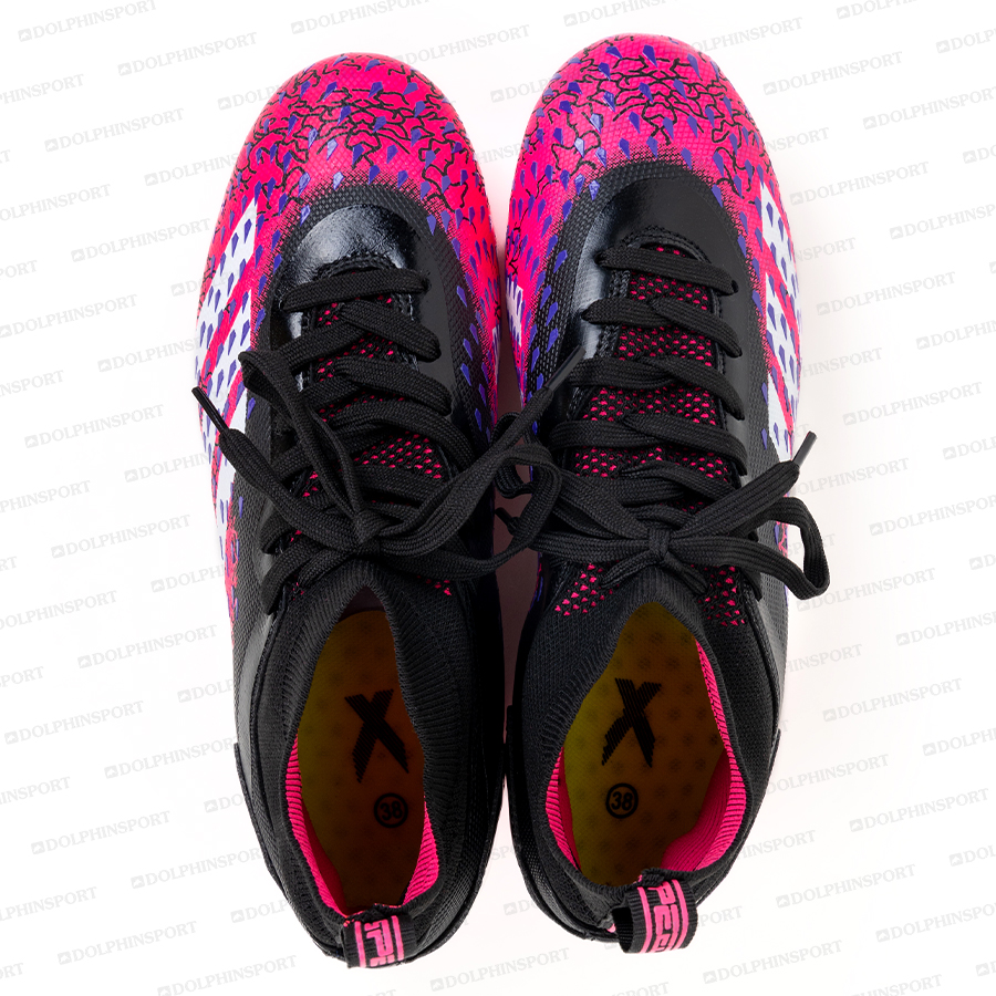 Бутсы футбольные KR-180/2 черно-розовые