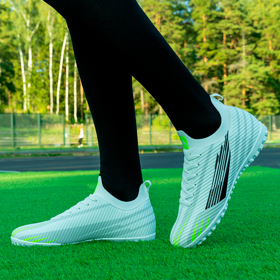 Бутсы футбольные KR-200 бело-зеленые