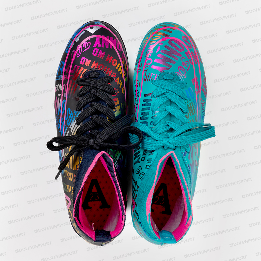 Бутсы футбольные KR-179 черный-бирюзовый