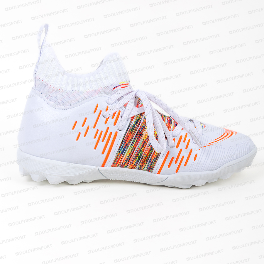 Бутсы футбольные KR-177 бело-оранжевый