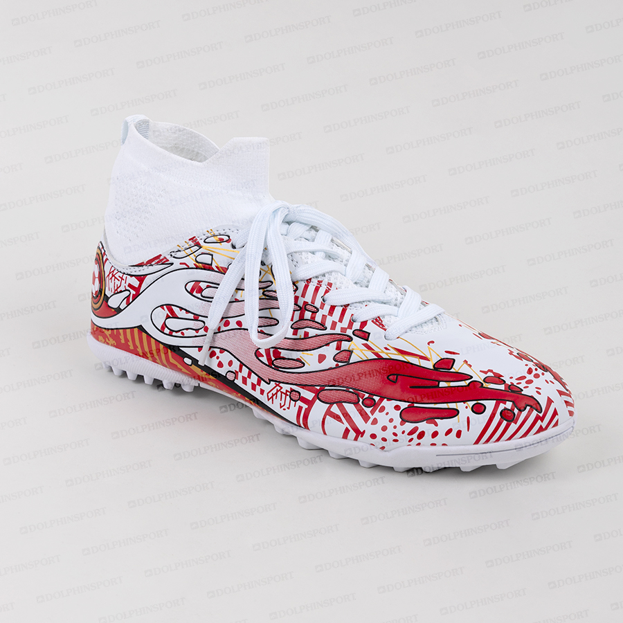 Бутсы футбольные KR-187 бело-красный