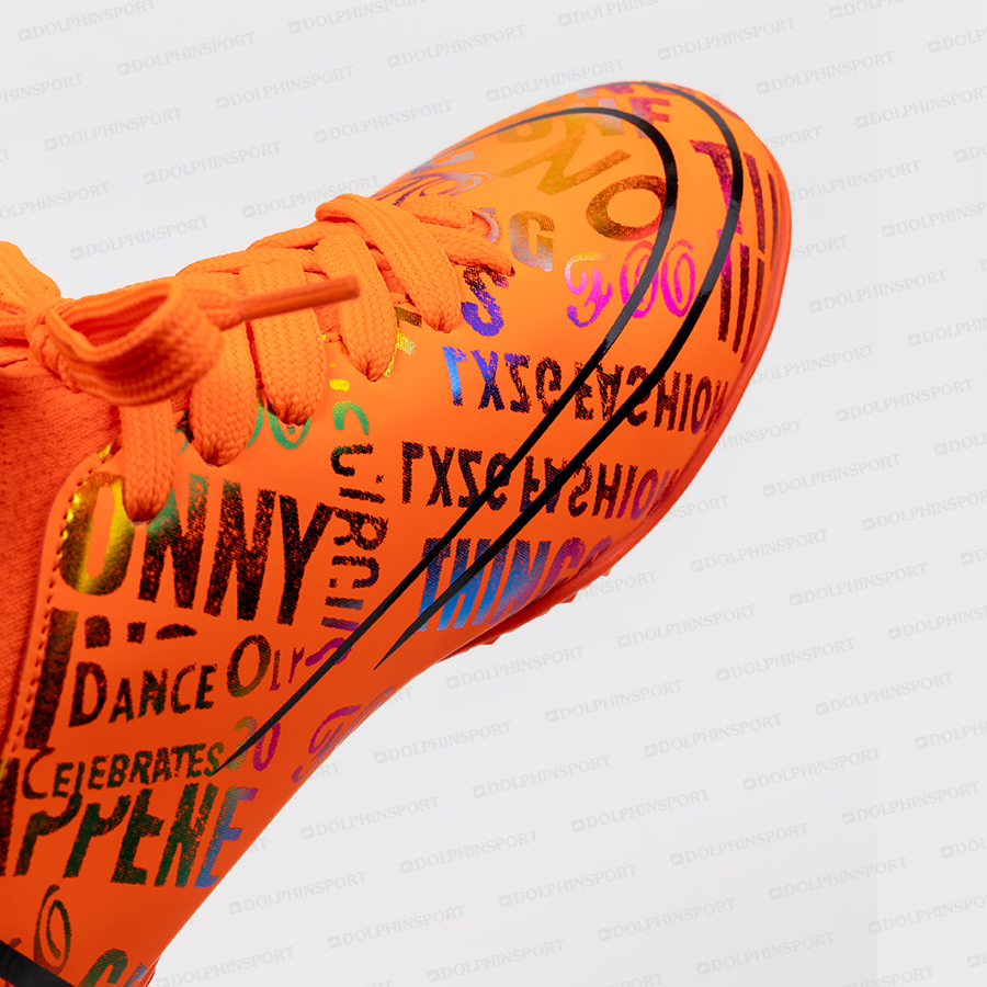 Бутсы футбольные KR-179 черный-оранжевый