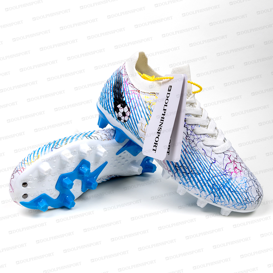 Бутсы футбольные KR-135 бело-голубые