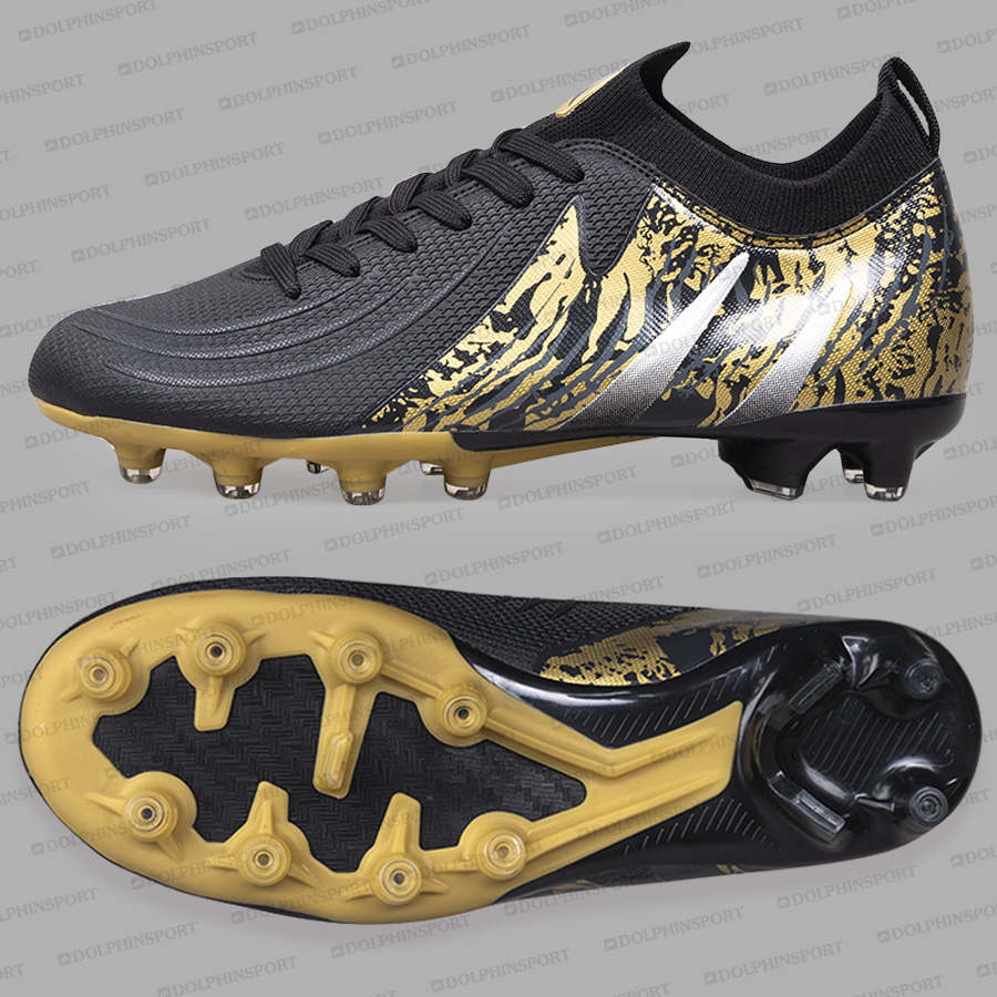 Бутсы футбольные KR-208 черно-золотистые