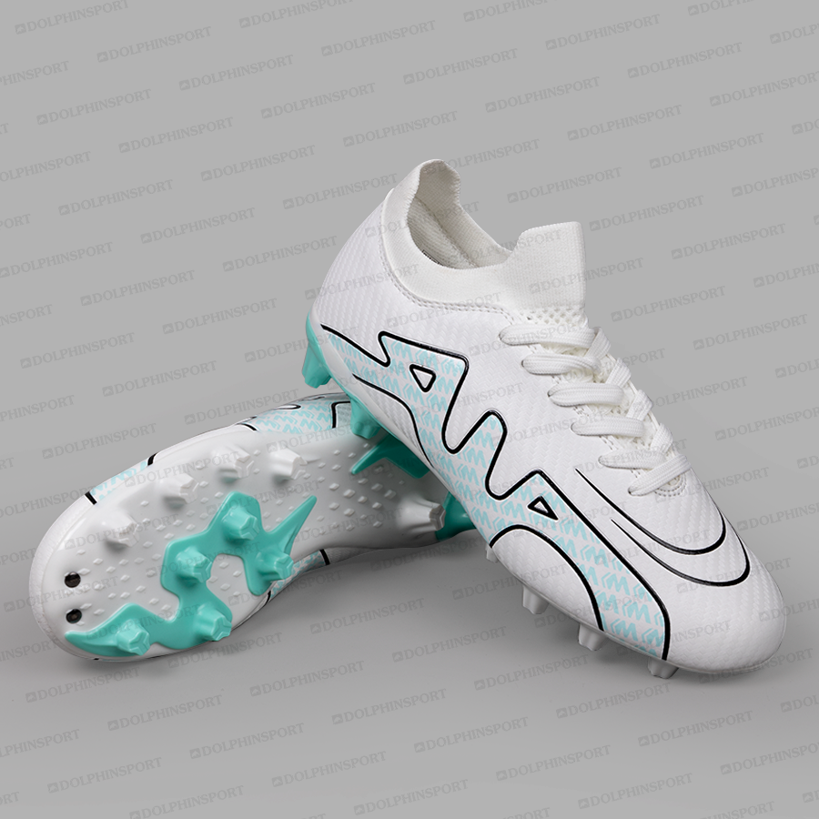 Бутсы футбольные KR-154 бело-бирюзовый