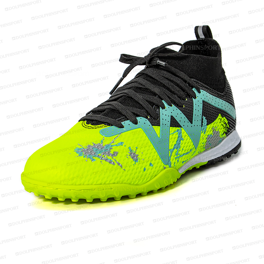 Бутсы футбольные KR-193 черно-салатовые