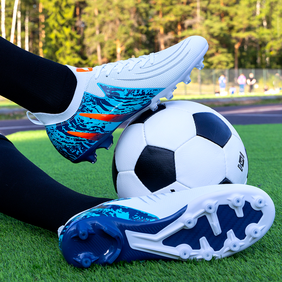 Бутсы футбольные KR-208 бело-синие