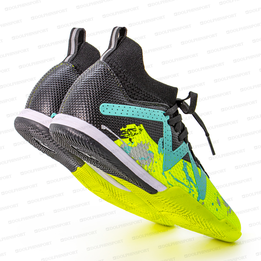 Бутсы футбольные KR-193/2 черно-салатовые