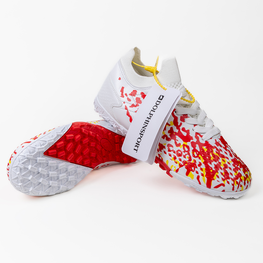 Бутсы футбольные KR-130/1 бело-красные