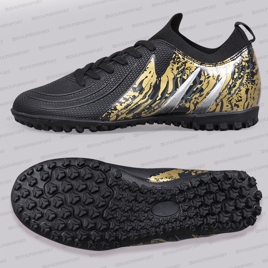Бутсы футбольные KR-201 черно-золотистые
