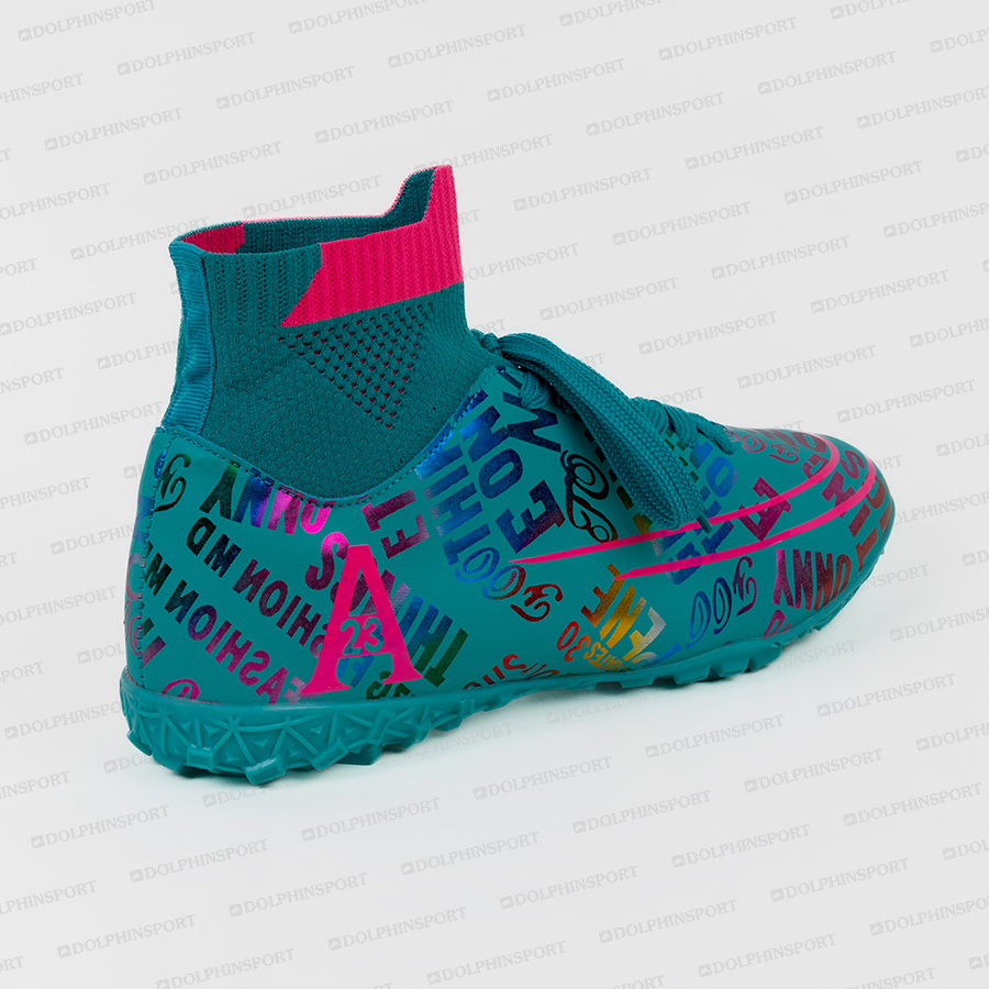 Бутсы футбольные KR-179 черный-бирюзовый