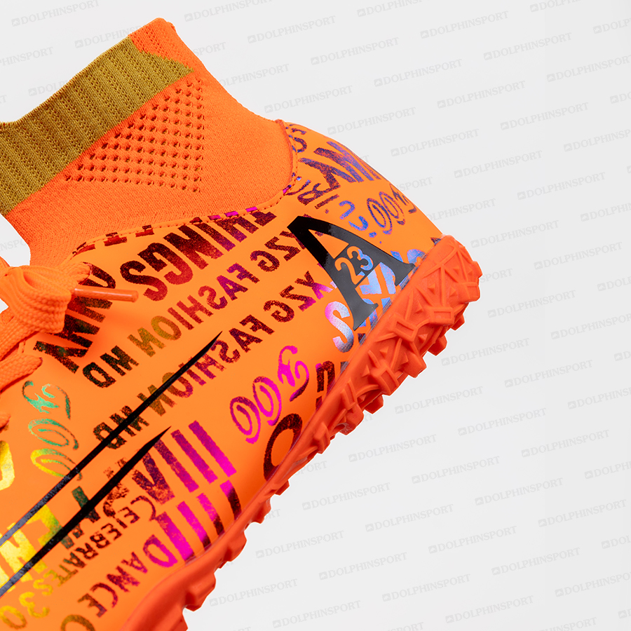 Бутсы футбольные KR-179 черный-оранжевый