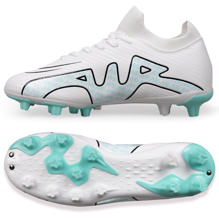 Бутсы футбольные KR-154 бело-бирюзовый