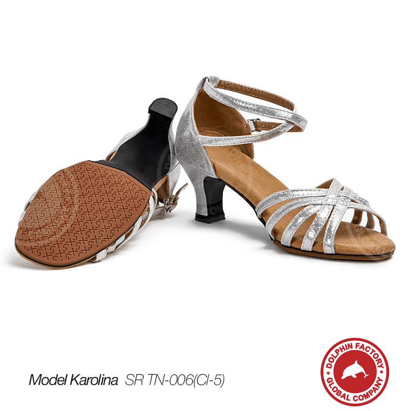 Туфли для танцев Karolina SR TN-006(Cl-5) серебряные 