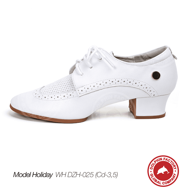 Кожаная обувь для танца Holiday WH DZH-025 (Cd-3,5) белые