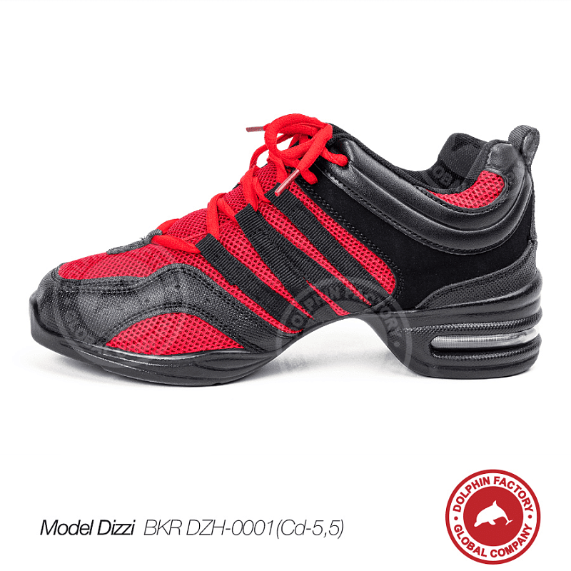 Кроссовки для танца Dizzi BKR DZH-0001(Cd-5,5) черный+красный