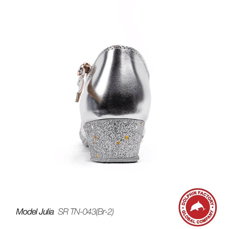 Туфли для танцев Julia SR TN-043(Br-3,5) серебряные