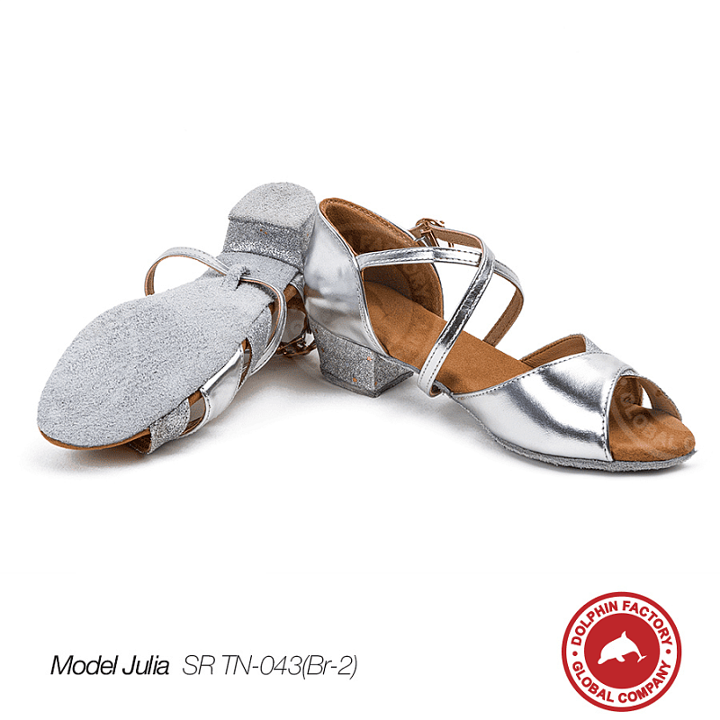 Туфли для танцев Julia SR TN-043(Br-3,5) серебряные