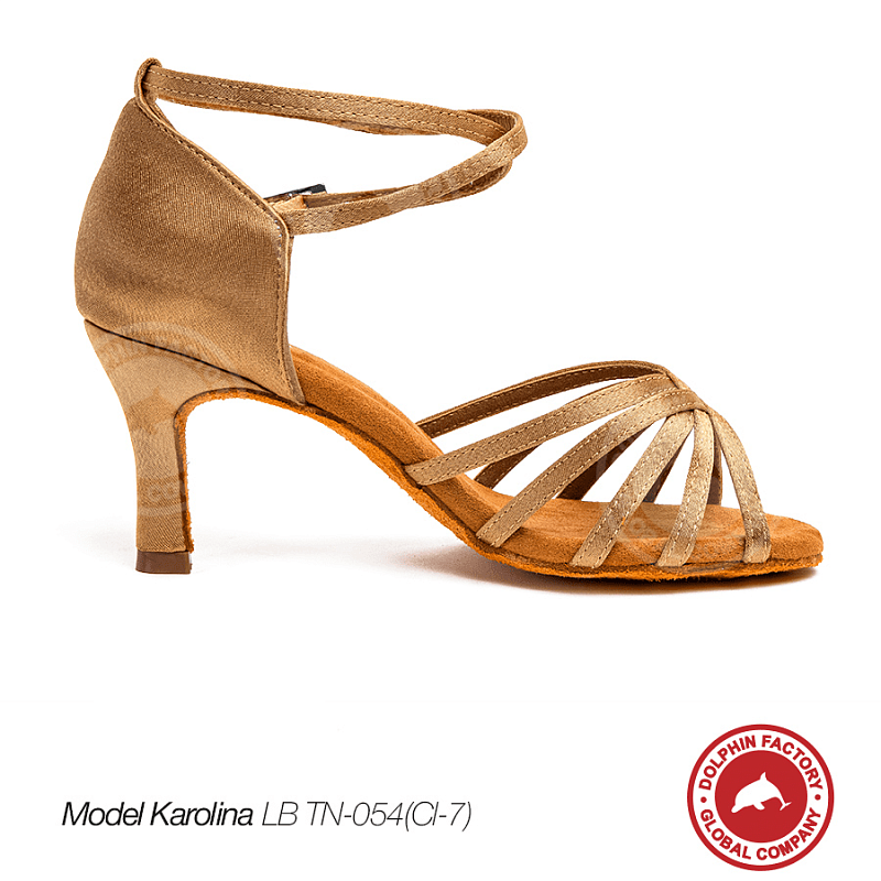 Туфли для танцев Karolina LB TN-054(Cl-7) светло-коричневые