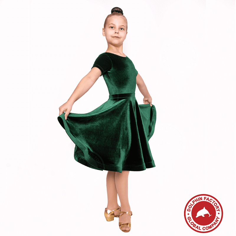 Платье рейтинговое для танцев ПР-0001 зеленый